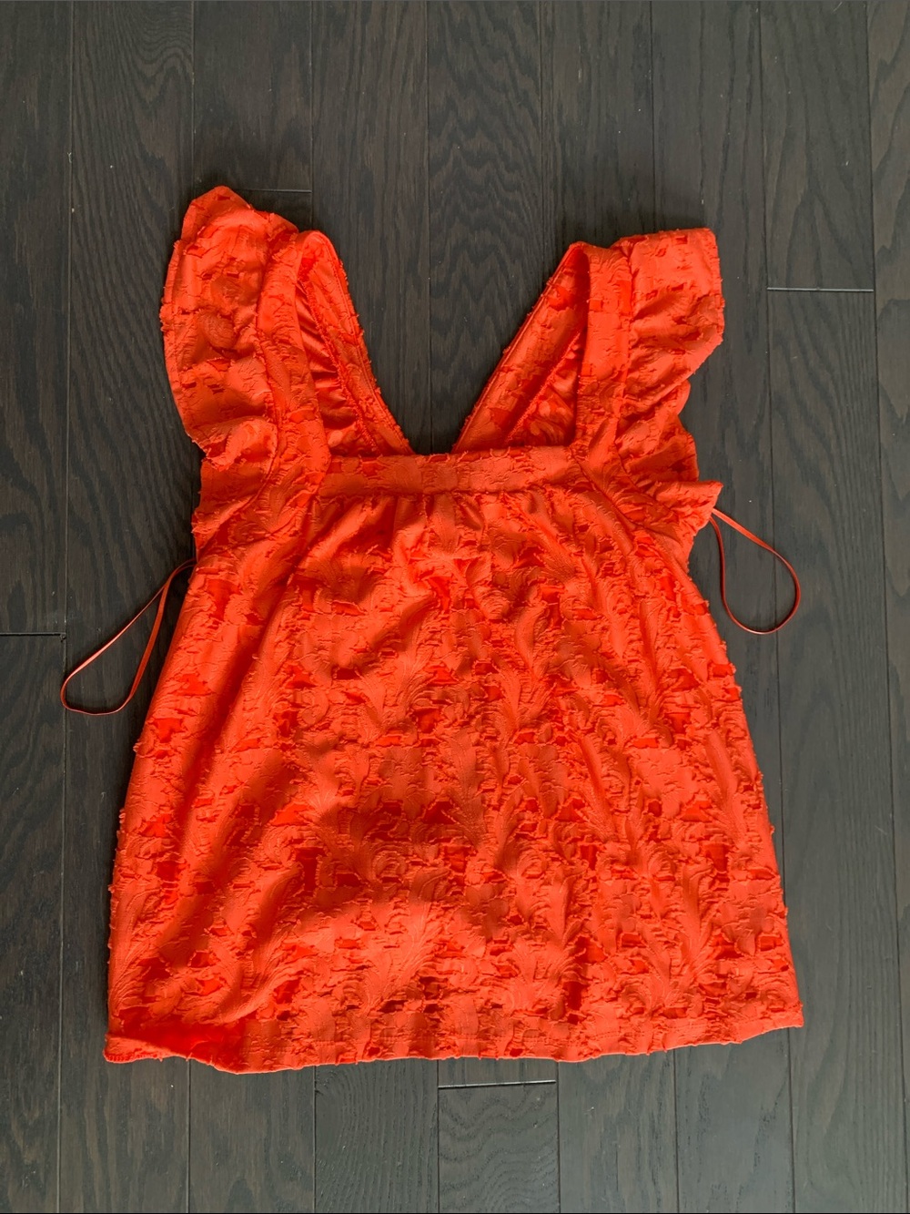 LC Lauren Conrad Peachy/Orange Flutter-Sleeve Camisole Top